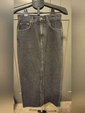 Agolde Leif Black Denim Skirt – Size 23, Like New